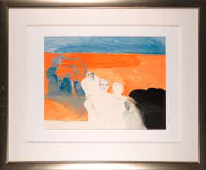 Kees van Bohemen - Gemengde techniek op papier, Zonder titel - Ingelijst (Groot) verkocht voor € 1!