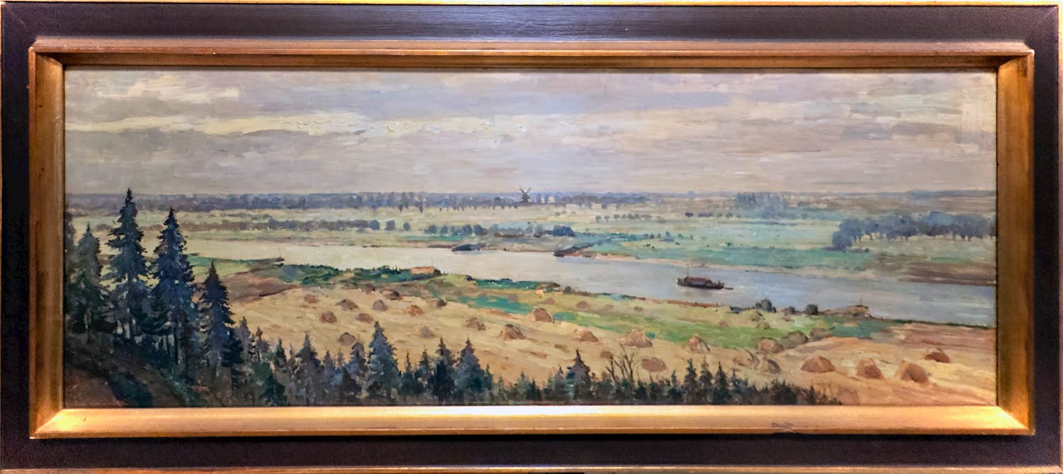 Ben van Londen - Gezicht op de Nederrijn vanaf de Grebbeberg bij Rhenen kopen? Bied vanaf 350!