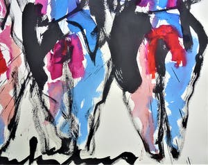 Anton Heyboer - Four women . Krachtige sierlijke kleurige schildering . kopen? Bied vanaf 550!