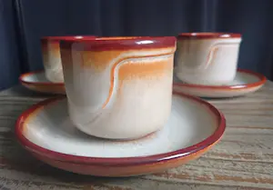 Potterie De Driehoek - Kop- en schotels servies "Zuiderzee" (1982) kopen? Bied vanaf 1!