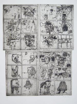 Rik van Iersel - grote zeldzame ets - typerend werk - 2002 kopen? Bied vanaf 150!
