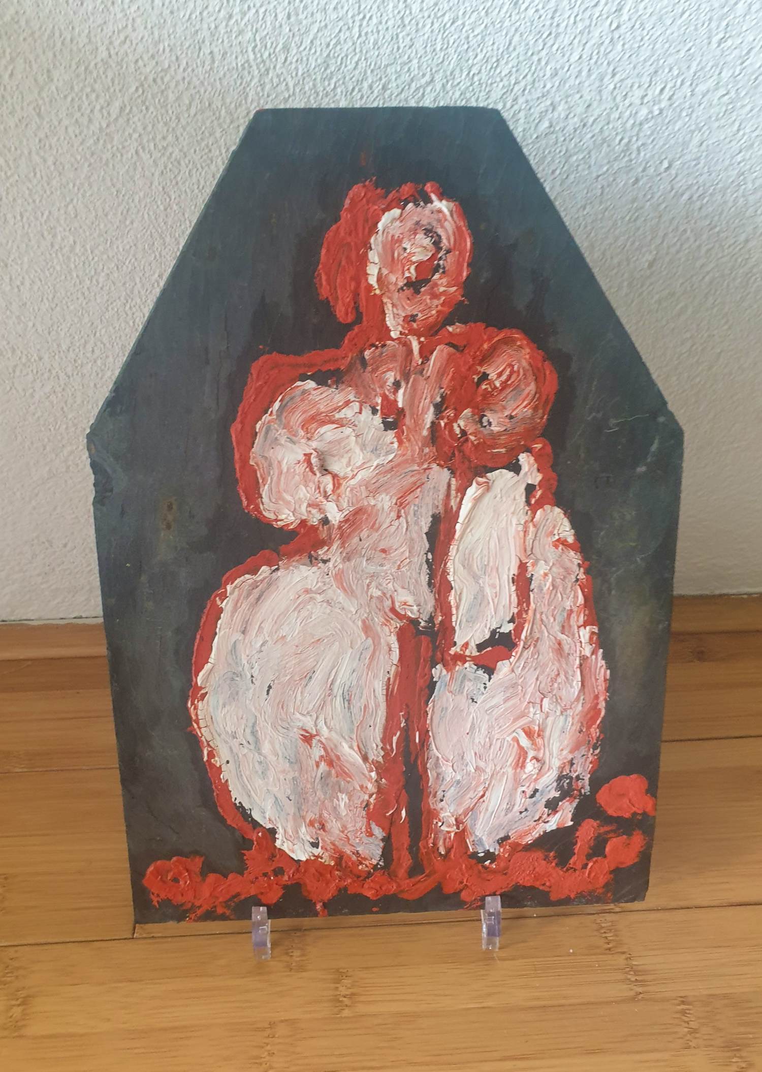 Anton Heyboer - Moeder met kind - Olieverf op leisteen - jaren 90 kopen? Bied vanaf 350!