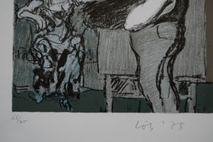 Kurt Lob - Litho - Zelfportret als schilder en zijn model kopen? Bied vanaf 75!