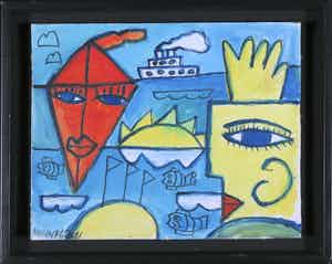 Hannes Kuiper - Acryl op doek, Zonder titel verkocht voor € 40!