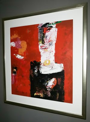 Nico Molenkamp - Theaterfiguur, zeefdruk (prachtig ingelijst, groot!) kopen? Bied vanaf 350!