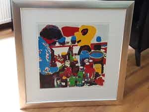 Karel Appel - Het gele hoofd Prachtig ingelijst verkocht voor € 325!