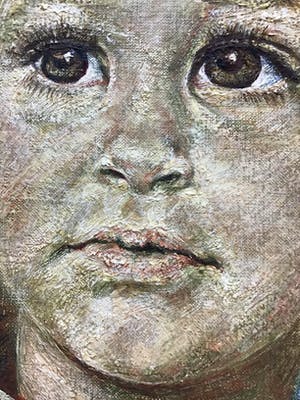 Niet of onleesbaar gesigneerd - Schilderij van meisje, gesigneerd en ingelijst kopen? Bied vanaf 1!