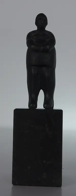 Jan Pieter Leeuwenburgh - Set van drie bronzen beeldjes, Hardloper, Worstelaars en Zwanger kopen? Bied vanaf 300!