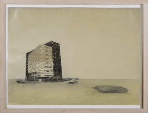 Donnie Molls - Gemengde techniek op doek, Hole in Rotterdam - Ingelijst kopen? Bied vanaf 1!