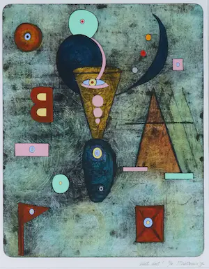 Hollie Witteveen - Ets (handbewerkt met gouache), Wat doet? - Ingelijst kopen? Bied vanaf 50!