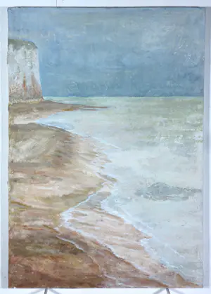 Chantal Borremans - Gemengde techniek (structuurverf op doek), Falaise a Saint-Valery-en-Caux kopen? Bied vanaf 100!