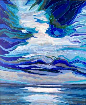 Ido Vunderink - Zeegezicht - Ondergaande Zon verkocht voor € 750!