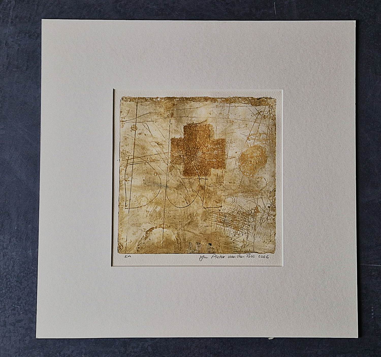 Jan Pieter van den Bos - Eigenzinnig Gronings kunstenaar - gesigneerde E.A. ets - 2006 - Abstract kopen? Bied vanaf 27!