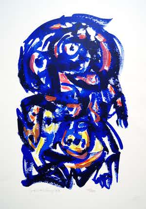 Theo Wolvecamp - abstracte zeefdruk - 1988 verkocht voor € 195!