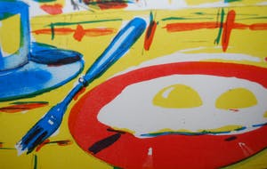 Thom de Jong - Paper 'n eggs - grote zeefdruk - oplage slechts 15 kopen? Bied vanaf 45!