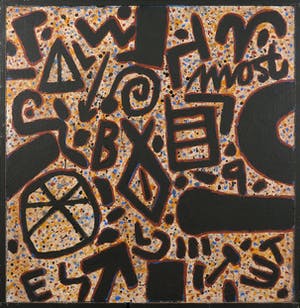 Ferenc Gogos - Acryl en polymer op paneel, Zonder titel - Ingelijst kopen? Bied vanaf 200!