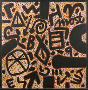 Ferenc Gogos - Acryl en polymer op paneel, Zonder titel - Ingelijst verkocht voor € 200!
