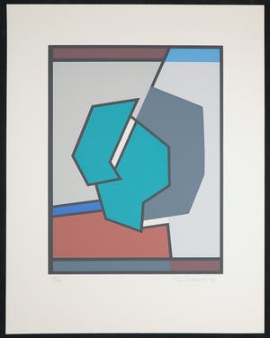 Godfried Lamers - Twee zeefdrukken, Abstract-geometrische composities kopen? Bied vanaf 35!