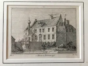 Hendrik Spilman - t Huis te Asten - Gravure 1738, Zeer fraai ingelijst kopen? Bied vanaf 40!
