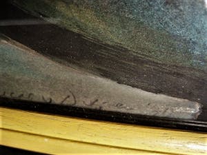 Niet of onleesbaar gesigneerd - Groot&Gesigneerd expressionistisch Aquarel "Avond Landschap" kopen? Bied vanaf 1!
