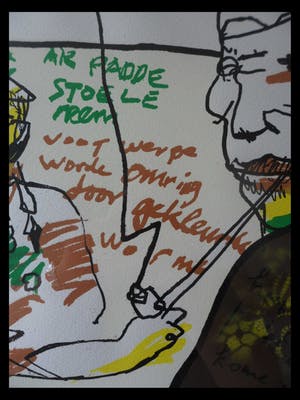 Herman Brood - Zeefdruk, uit 1998, Titel, "Paddo 's". kopen? Bied vanaf 150!