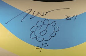 Takashi Murakami - Gemengde techniek, Limited edition skatedeck met bloementekening en signatuur kopen? Bied vanaf 1!