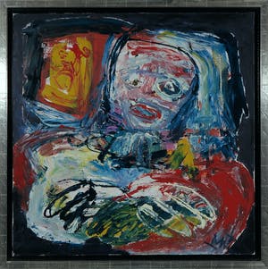 Martin van Wordragen - Olieverf op doek, Bezige oma - Ingelijst (Groot) kopen? Bied vanaf 300!