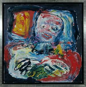 Martin van Wordragen - Olieverf op doek, Bezige oma - Ingelijst (Groot) verkocht voor € 300!