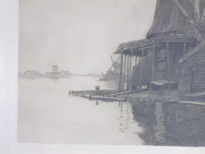 Willem Jansen - Waterlandschap met houtzaagmolen - Ets kaufen? Bieten Sie von 38!