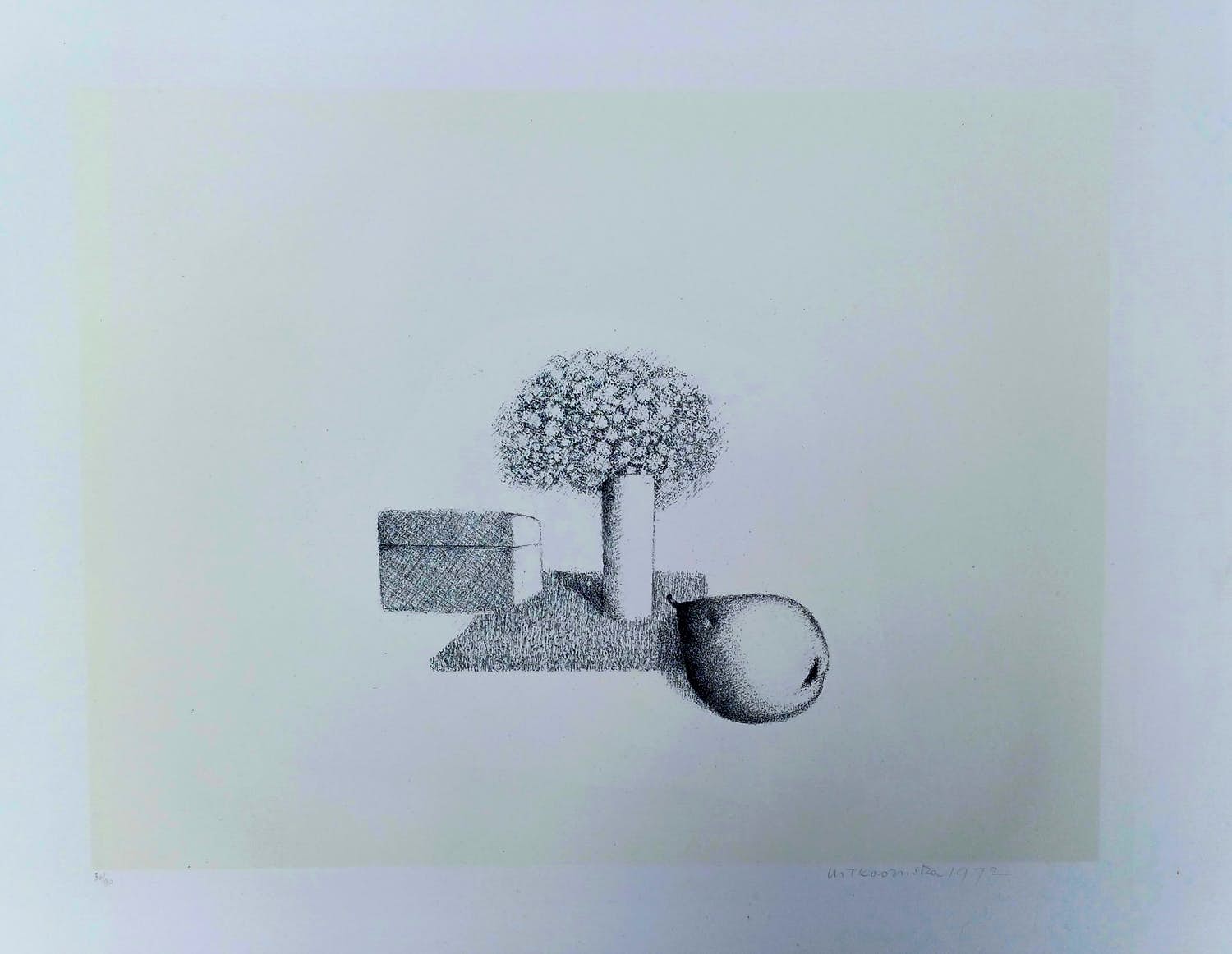 Metten Koornstra Litho landschap met boom en doos 1972 kaufen? Bieten Sie ab 59! Artpeers.de