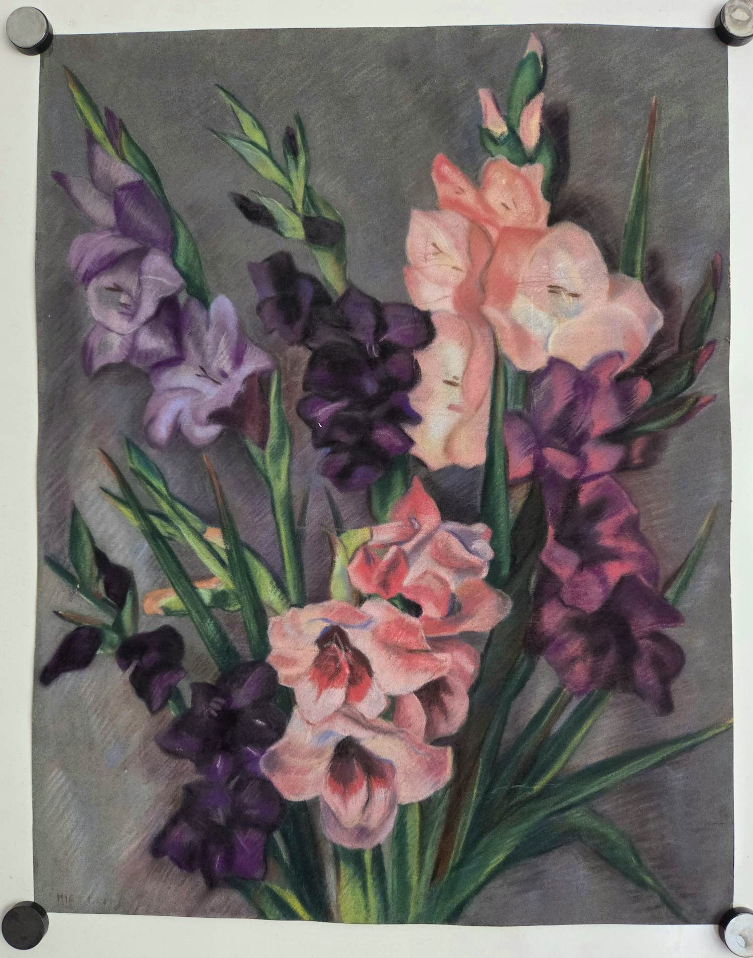 Mies Deinum - Bloemen. Pastelkrijt. kopen? Bied vanaf 69!