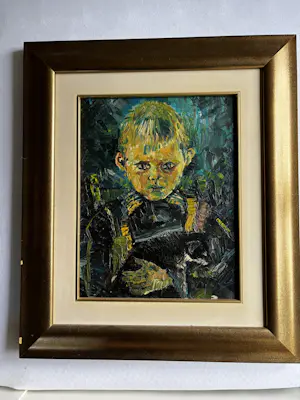 Theo Kappe - Jongenskopje met poes kopen? Bied vanaf 100!