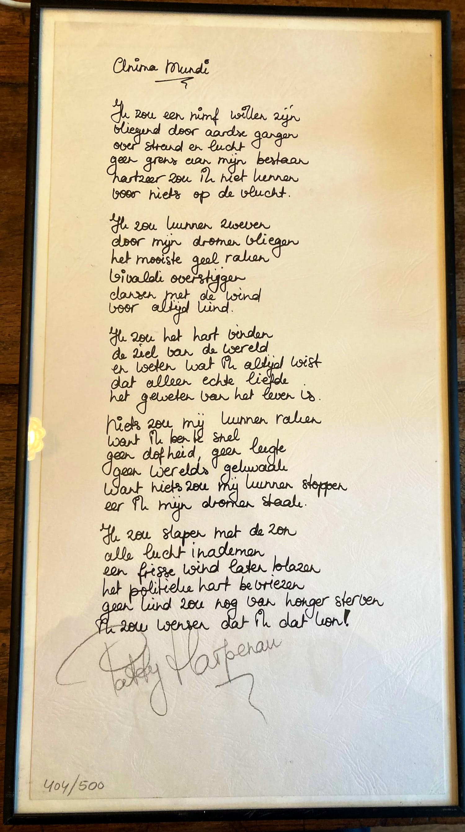Patty Harpenau - Gedicht Anima undi (404 van 500) kopen? Bied vanaf 10!
