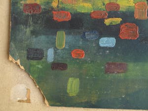 Niet of onleesbaar gesigneerd - Olieverf op papier , “Abstract” - ingelijst – ca 1960 kopen? Bied vanaf 10!