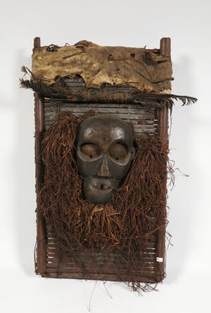 Idoma - Hout, plantenresten, leer en veren, Jagers borstmasker kopen? Bied vanaf 1!