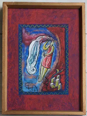 Jacques Tange - Compositie met figuren - Ingelijst kopen? Bied vanaf 225!