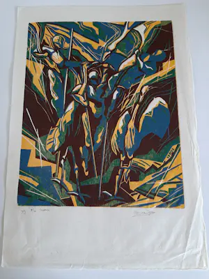 Marianne Dijkstra - Houtsnede op Japans papier. kopen? Bied vanaf 20!