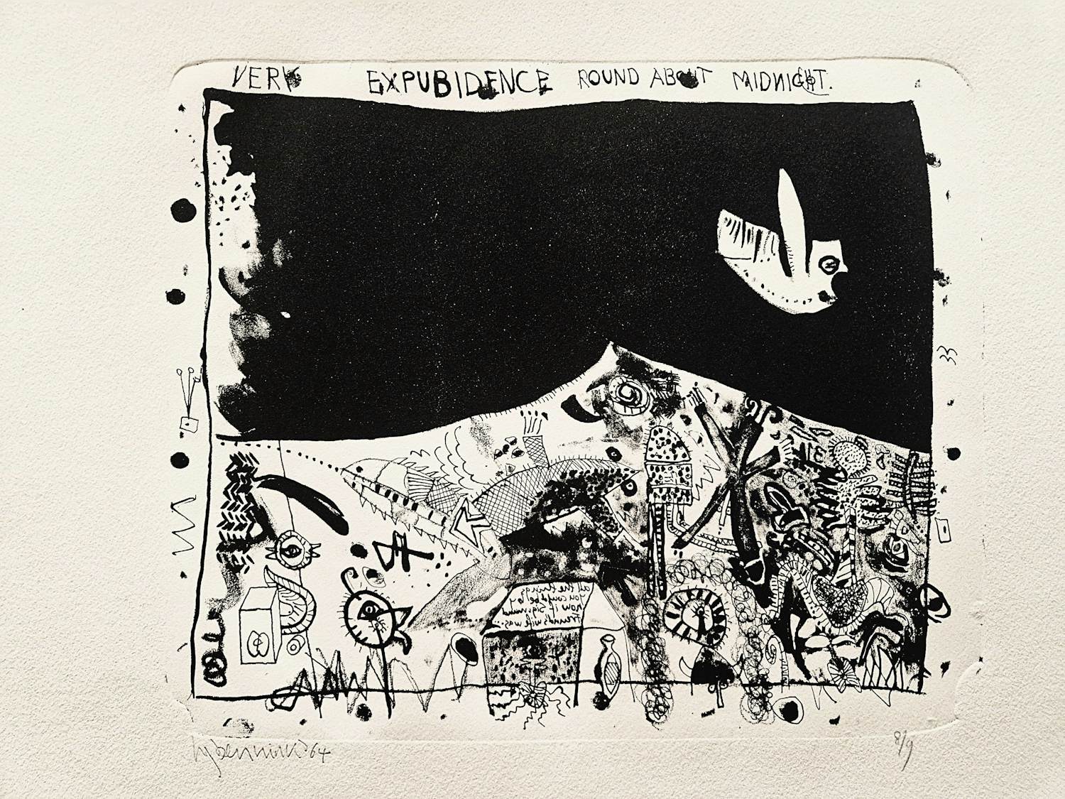 Han Bennink - in 1964 gemaakte monochrome reliëf ets + aquatint - zeer kopen? Bied vanaf 38!