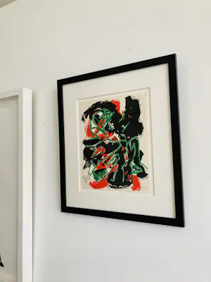 Karel Appel - abstracte compositie nr 3.( Der Spiegel , KÖln, 1961) met nieuwe lijst! kopen? Bied vanaf 625!