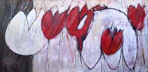 Antonio Poioumen - Red and White Tulips verkocht voor € 500!