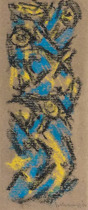 Theo Wolvecamp - Abstracte compositie (Pastel op papier - uniek) kopen? Bied vanaf 650!