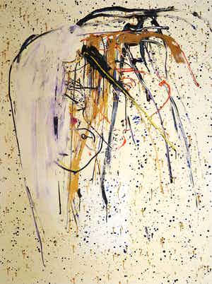 Pieter Engels - Acryl op doek, Zonder titel - Ingelijst (Zeer groot) verkocht voor € 1!