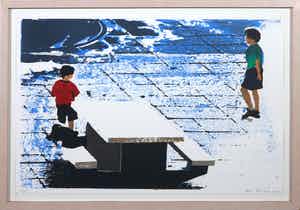 Koen Vermeule - Zeefdruk, Zonder titel - Ingelijst verkocht voor € 70!