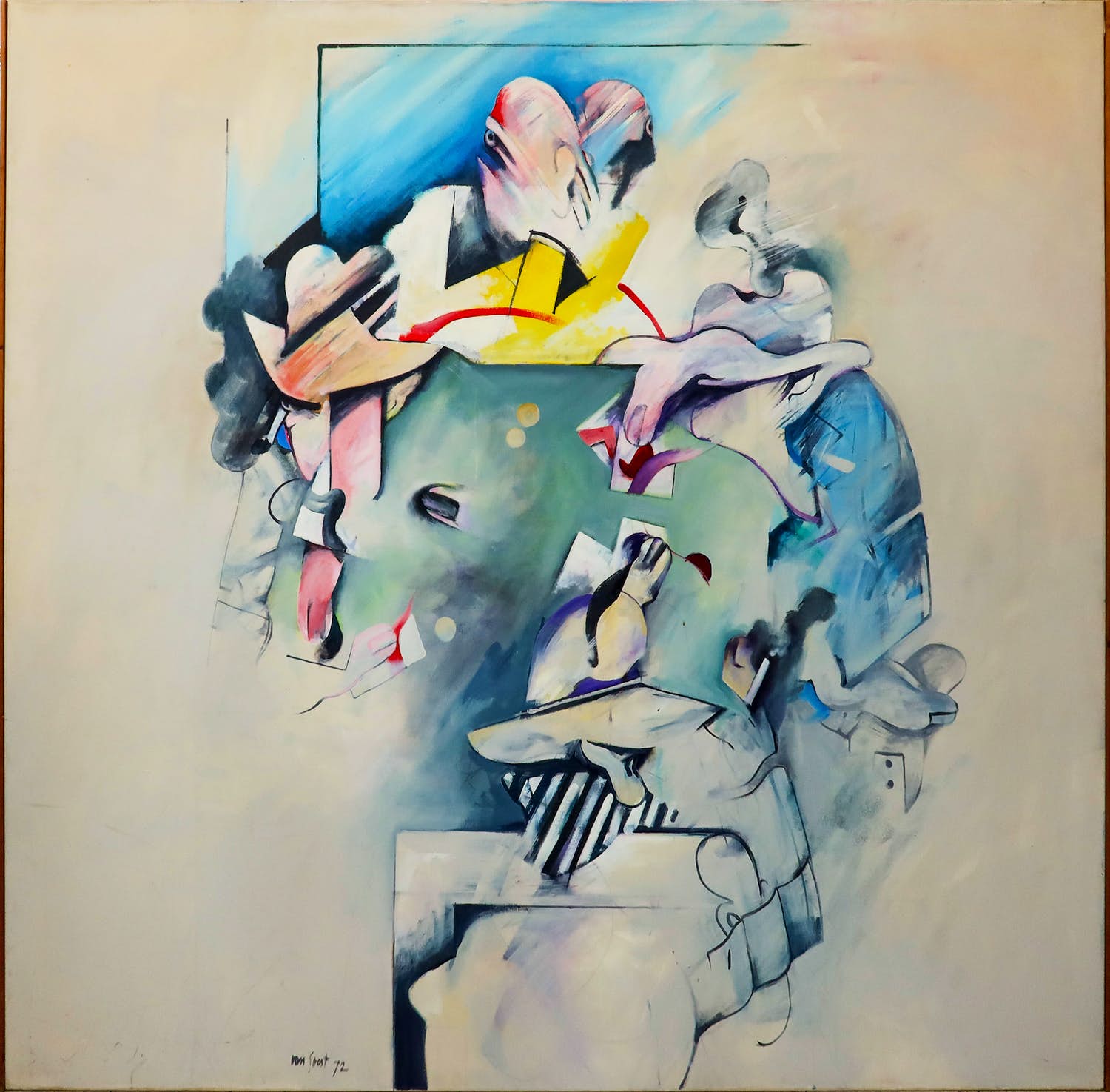 Pierre van Soest - Olieverf op doek, The saloon - Ingelijst (Zeer groot) verkocht voor € 400!