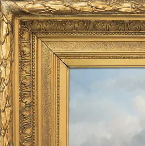 Adrianus Eversen - Olieverf op paneel, Winterse straatscène - Ingelijst kopen? Bied vanaf 5000!