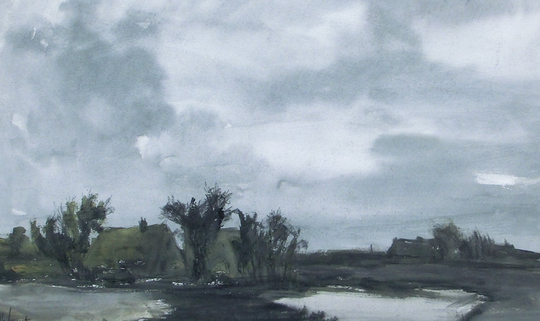 Jelle Hoogstra - LANDSCHAP, 1973 kopen? Bied vanaf 75!