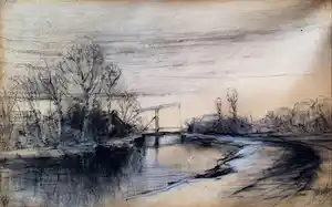 Jan Hillebrand Wijsmuller - ophaalbruggetje in landschap verkauft für € 50!
