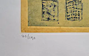 AcheterJan Montyn - Kleurenets: 'Compositie' (1975).? Enchérissez de 55!