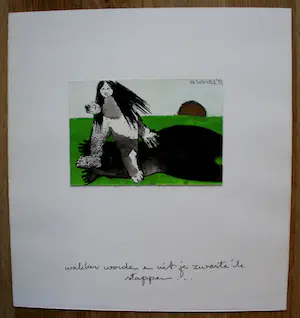 Ans Wortel - Goache: "Wakker worden en uit je zwarte ik stappen..." - 1971 kopen? Bied vanaf 225!