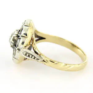 14k goud en zilver ring bezet met roos geslepen diamant tot. 0.20ct kopen? Bied vanaf 450!